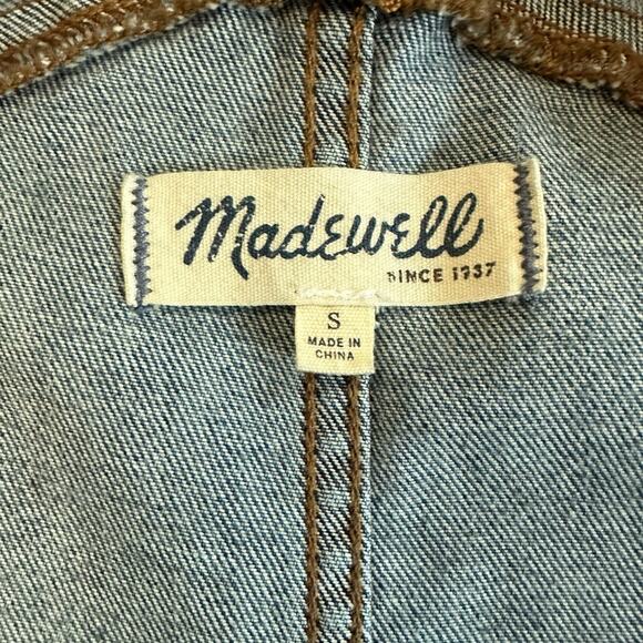 Madewell Bayfront Crop Overalls E9702 Small Button Front Denim Blue Jean - Picture 8 of 14